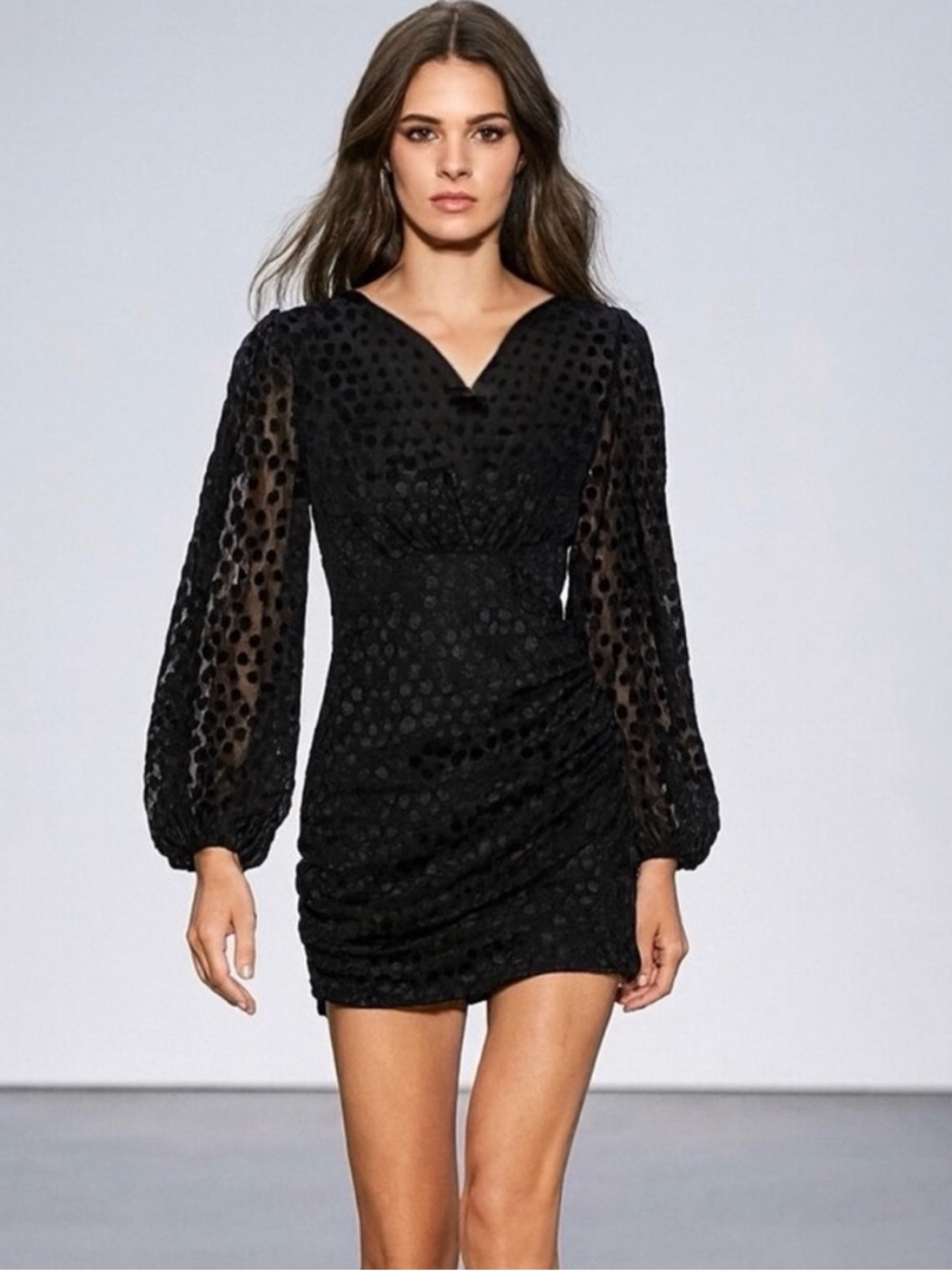 NWT 😍 MAJE Reine polka-dot jacquard dress
